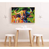 Paint by Numbers Large Bull Portrait Modern Animal Art